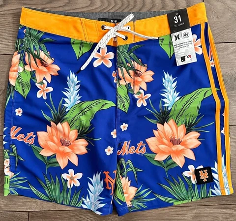 Hurley Phantom 47 MLB New York Mets Board Beach Pool Swim Shorts Mens Size 31 Cover