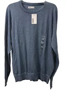 Sonoma Sweater Super Soft Long Sleeve Micro Striped Blue Men Size L - NWT - Picture 1 of 10