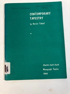 1964 Contemporary Tapestry, Tidball, Shuttle Craft Monograph Twelve Weaving Book - Bild 1 von 3