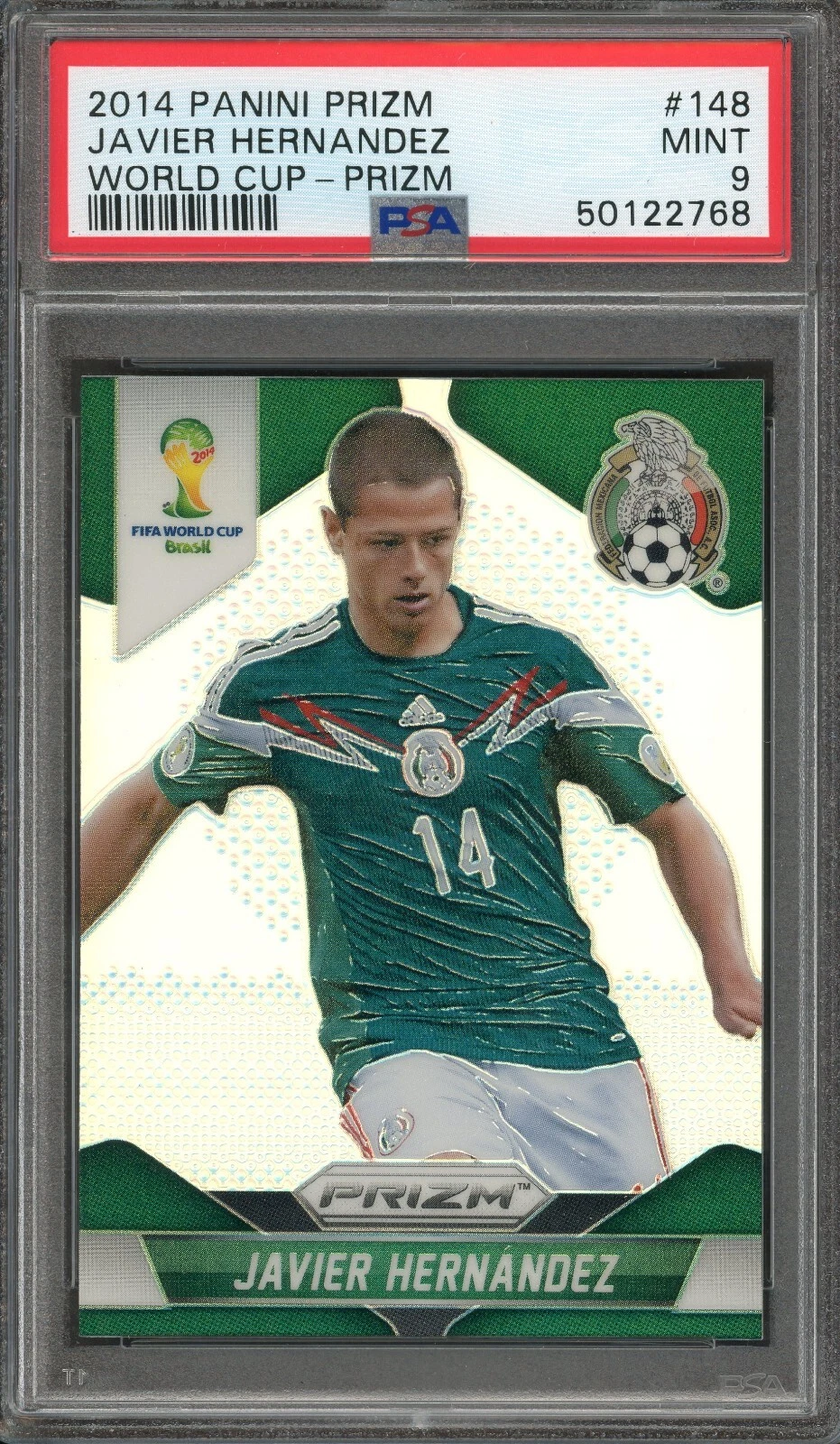 2014 Panini Prizm Javier Hernandez World Cup Prizm PSA 9 Mint #148
