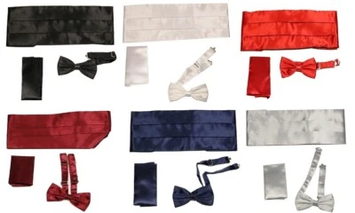 Herren Kummerbund mit Fliege und Einstecktuch Set - Bild 1 von 3