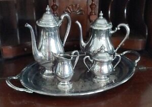 Camille (Silverplate,Hollowware)by International Silver Tea/Coffee set With Tray