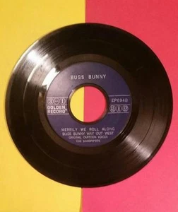 VINTAGE 1950's CHILDREN'S GOLDEN RECORD - BUGS WAY OUT WEST - PORKY & PETUNIA - Foto 1 di 2