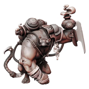 Tech Rat Ogre Barbarian - Dungeons and Dragons - Fantasy Miniature Tabletop - Picture 1 of 1