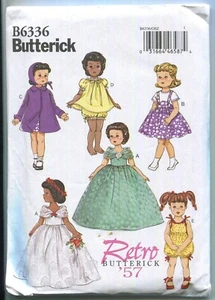 BUTTERICK RETRO '57 SEWING PATTERN B6336 18" DOLL CLOTHES 5 OUTFITS UNCUT 2016 - Picture 1 of 3