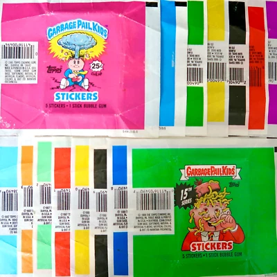 JUEGO DE ENVOLTURA DE CERA PARA NIÑOS CUBO DE BASURA 1985-88 SERIE 1ª - 15ª OS 1-15 BOMBA ADAM Foto 1 de 4