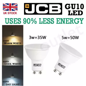 LED GU10 Bulbs 3w=35w 5W=50W Spot Light Lamp Downlight Warm Cool Day White - Picture 1 of 22