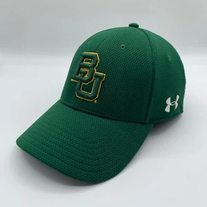 Baylor Bears NCAA Green Under Armour Stretch Fitted Hat Mens M/L - Picture 1 of 5