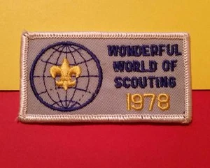 RARE VINTAGE BOY SCOUTS "1978 WONDERFUL WORLD of SCOUTING PATCH" * 4" PATCH - Bild 1 von 1