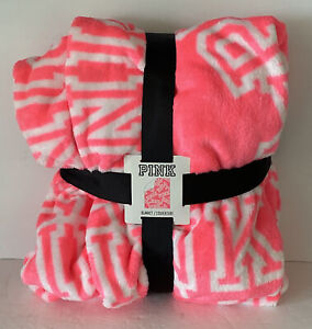 Brand New Victoria's Secret Blanket Light Pink VS Logo Plush Throw 50” X 60”