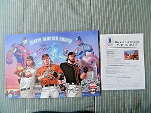San Francisco Giants Marvel Day Silver Slugger Squad Signed Print Buster Posey - Picture 1 of 10