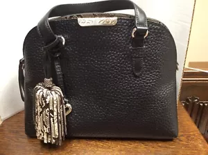Brighton Harley H36643 Black And Python Handbag/Crossbody Brand New - Picture 1 of 7
