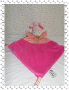 ⑦ - Grand Doudou Vache Girafe Rose Vert Orange Pois Echarpe Mots d'Enfants - Foto 1 di 2