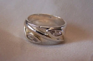  Sterling Silver  925  Floral CZ  Band Ring   Size 5 1/2  Quality and Beautiful! - Picture 1 of 8