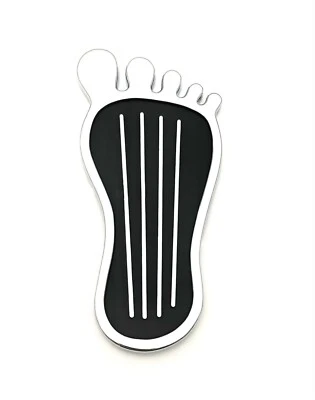 Vintage Gas Pedal Bare Foot Pad Cover Cal Custom SoCal Hot Rat Rod Black Chrome - Image 1 of 3
