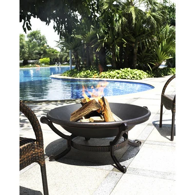 Ashland Black Steel Firepit negro pequeño, extra grande, mediano Foto 1 de 4