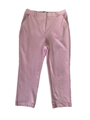 Pantalones Express Pierna Recta Súper Alto Tiro Grandes Rosa Pastel Elastizados Pantalones Foto 1 de 4