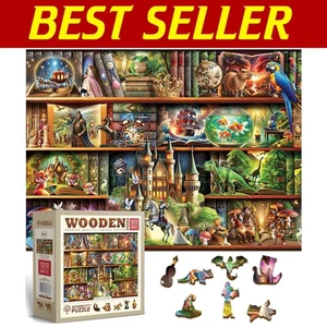 Vibrant 1000-Piece Bookshelf Puzzle - Relaxing Activity for Adults and Teens - Picture 1 of 12