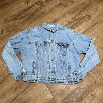 Chaqueta vaquera híbrida vintage Hoegemeyer azul lavado ácido para hombre XL abrigo de agricultores Foto 1 de 4