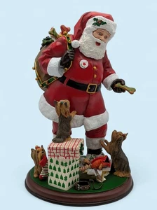 Danbury Mint Santa's Little Yorkies Dog Christmas 10" Figure SOME DAMAGE - Picture 1 of 10