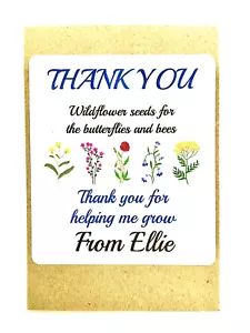 Personalised Wildflower Seed Packs End of Term Pupil to Teacher Thankyou Gift 1 - Picture 1 of 3