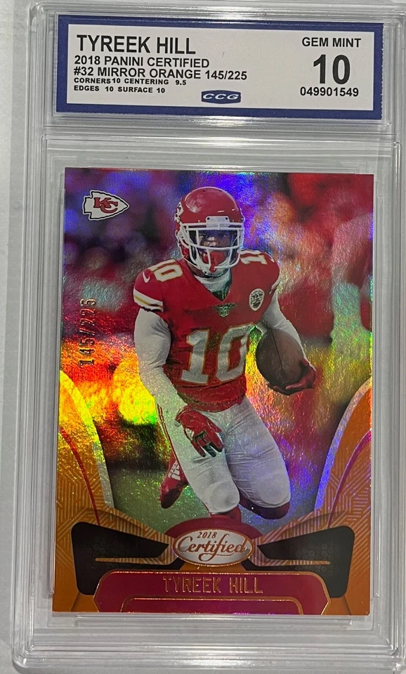 2018 Panini Certified #32 Mirror Orange Tyreek Hill #124/225 CCG Gem Mint 10 - Image 1 of 1