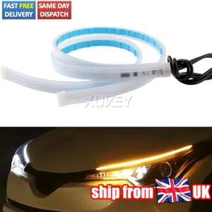 2x Sequential Flowing LED Strip Turn Signal Indicator DRL Daytime Running Light - Picture 1 of 7
