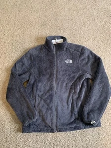 The North Face Womens Jacket Medium Gray Oso Osito Fleece Full Zipper Soft - Picture 1 of 10
