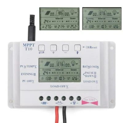 Regolatore batteria pannello solare 12-24V 10-40A LCD MPPT regolatore di carica USB DI - Immagine 1 di 4