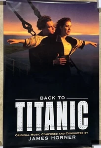 DICAPRIO & WINSLET BACK TO TITANIC 1998 HORNER SOUNDTRACK POSTER 23x36 MINT - Picture 1 of 5