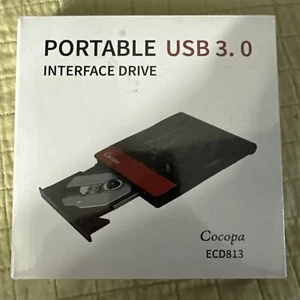 External CD DVD Drive for Laptop,Cocopa DVD Player CD Burner Type C USB 3.0 Port - Picture 1 of 2
