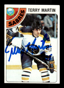 1978-79 Topps # 118 Terry Martin Autograph Signed Card (M2) Buffalo Sabres