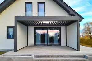 Alu Terrassenüberdachung 4,8x3m Lamellen Pergola Lamellendach elektrisch NEU!! - Bild 1 von 12