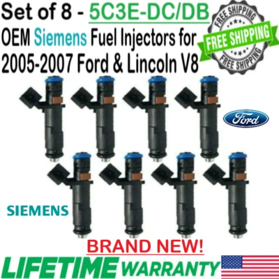 Inyectores de combustible Siemens x8 OEM nuevos para Lincoln Navigator 2005, 2006 5,4 L V8 Foto 1 de 4