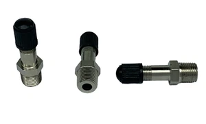 3PK Nickel Air Receiver Tank Fill Schrader Valve Fits 1X361 40JM34 TV12 1/8 NPT - Picture 1 of 2