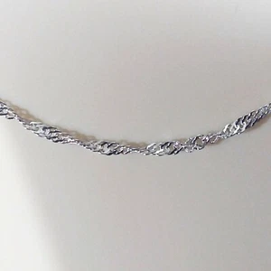 Sterling Silber, Wasserwelle Kette, 1-1,5 mm, 925, Halskette, 18-20 Zoll, #1912 - Bild 1 von 3