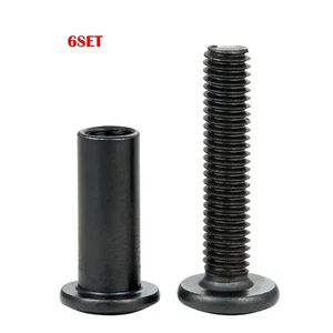 6SET M6x30mm schwarz Sechskantschrauben Muttern Schrauben Befestigungen Möbelverbinder Beschläge - Bild 1 von 5