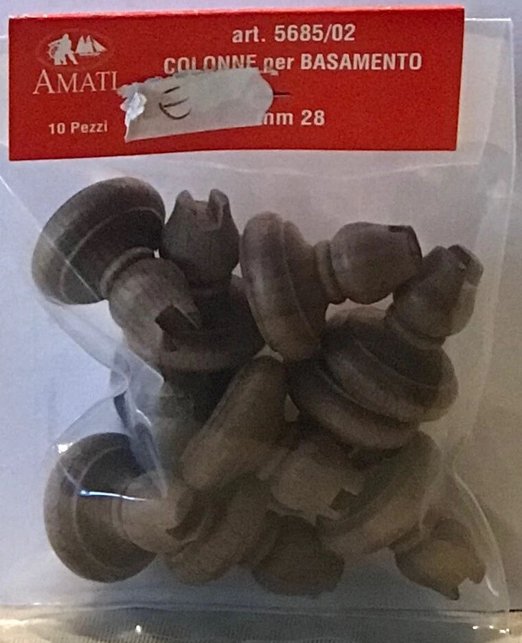 Amati AM5685-02 Colonne in legno x basamento altezza 28 mm (10 pz) modellismo - Immagine 1 di 1