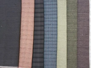 Japanese Yarn dyed fabric 100% cotton set of 7  110 cm (44 ") x 30 cm (12") - Picture 1 of 12
