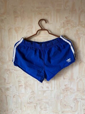 Adidas made in Yugoslavia vintage 80s Blue Cotton Ibiza shorts size D6 (S-M) - Image 1 of 4
