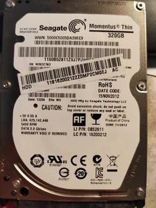Hard Disk 2,5 Seagate 320 GB - Foto 1 di 1