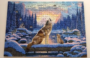 Puzzle 1000 Wölfe Heulen Innovakids Schnee Landschaft Wolfsrudel Wald - Bild 1 von 5