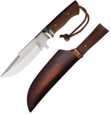 Cuchillo fijo canicas 6,25" acero inoxidable hoja desolladora mango madera/hueso de ciervo Foto 1 de 3