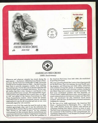 #1910  18c Red Cross 100th Anniv. - ArtCraft/PCS  FDC w/info page - Image 1 of 2