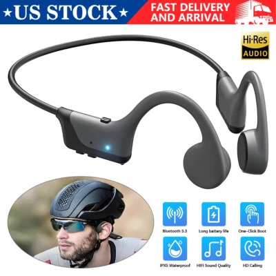 Bone Conduction Headphones Bluetooth 5.3 Wireless Earbuds Outdoor Sport Headset