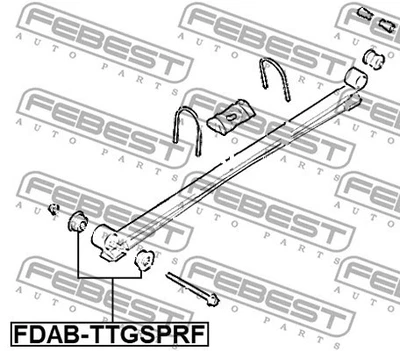 FEBEST 2014 Ford Transit Front Bushing Rear Leaf Spring FDAB-TTGSPRF - Image 1 of 2