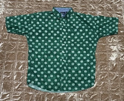 Camisa informal Catalina abotonada manga corta estampado azul para hombre talla grande Foto 1 de 4