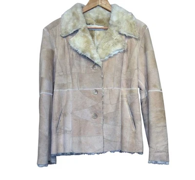 Chaqueta de cuero vintage excelente para mujer talla L piel de oveja retazos Penny Lane Foto 1 de 4