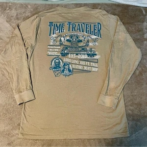 Grand t-shirt souvenir sous-verre steampunk argent dollar ville voyageur temps - Photo 1/6
