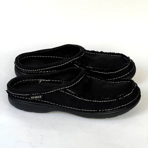 Crocs Santa Cruz Herren Canvas Pantoletten Clogs schwarz Boot Größe 7 - Bild 1 von 15